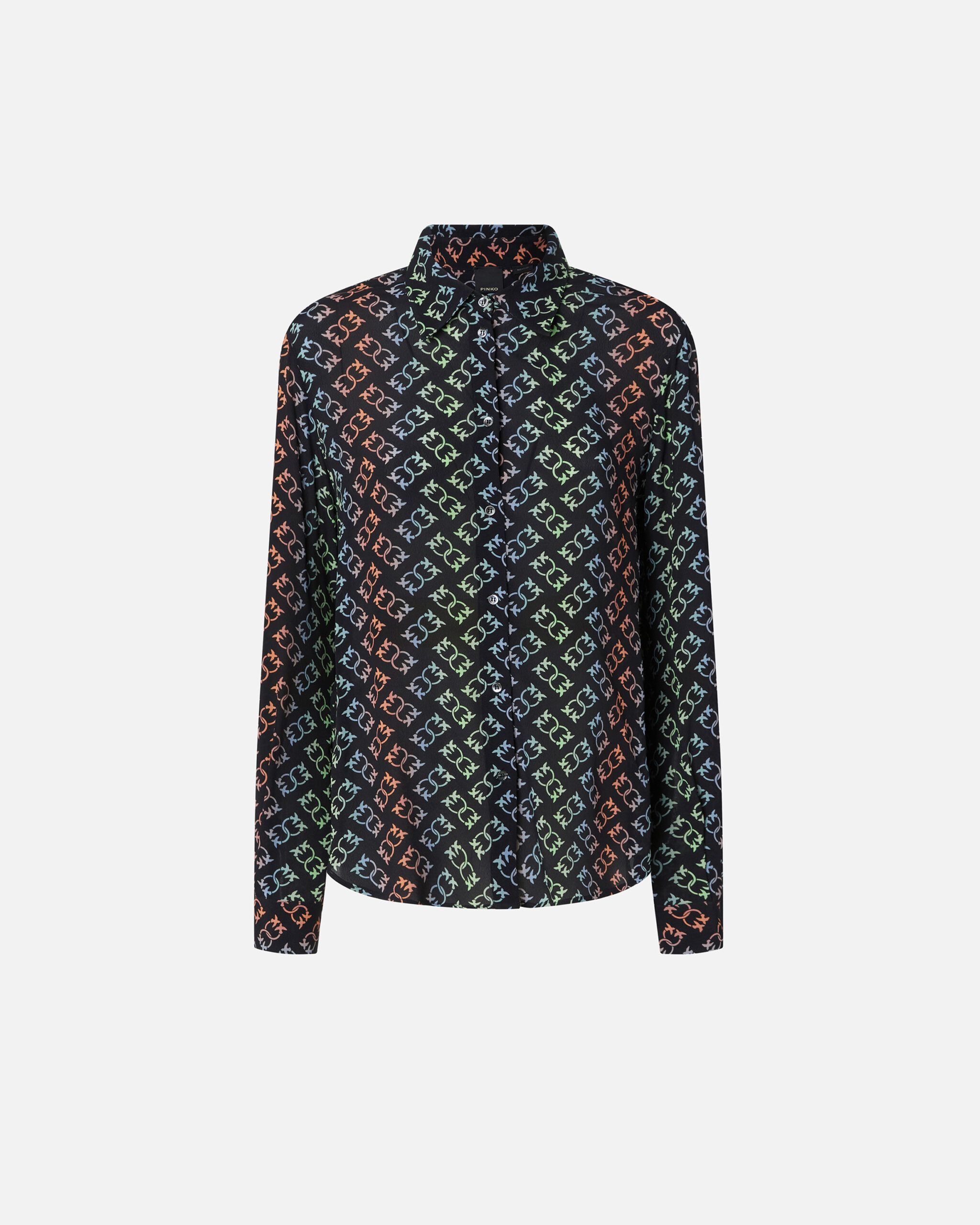 Camisa clásica de crepé con logotipo Monogram