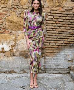 VESTIDO LYRA SEDA Y COLOR