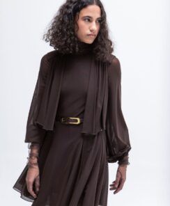 VESTIDO CORTO TULL BROWN MASAVI