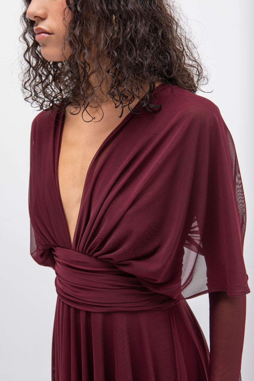 VESTIDO MIDI TULL BURDEOS MASAVI - Imagen 4