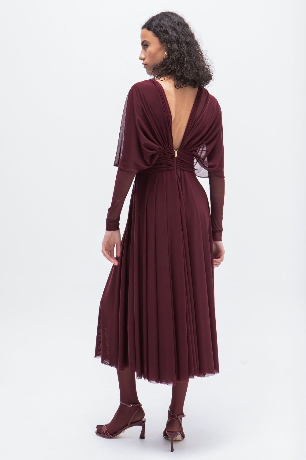 VESTIDO MIDI TULL BURDEOS MASAVI - Imagen 5