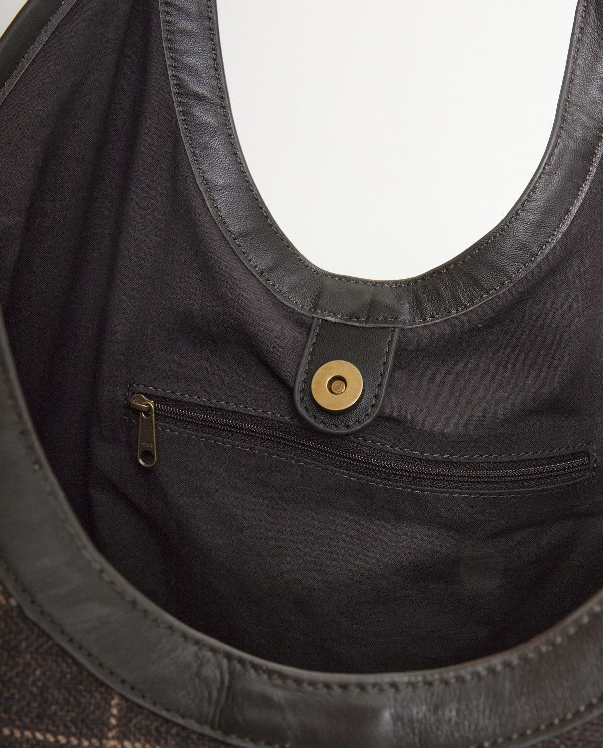 BOLSO MAXI TOTE ACABADOS PIEL MARRÓN YERSE - Imagen 6