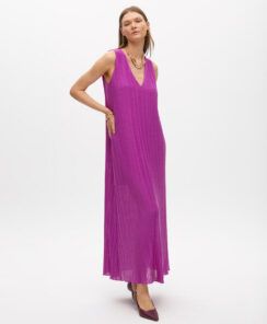 VESTIDO PLISADO MAGENTA LOLA CASADEMUNT BY MAITE