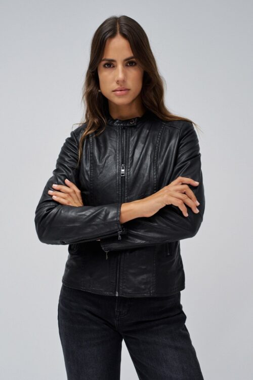 CAZADORA DE CUERO SALSA